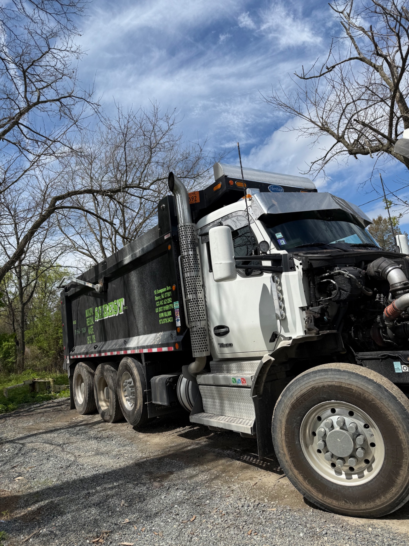 Sebest Inc dump truck on site